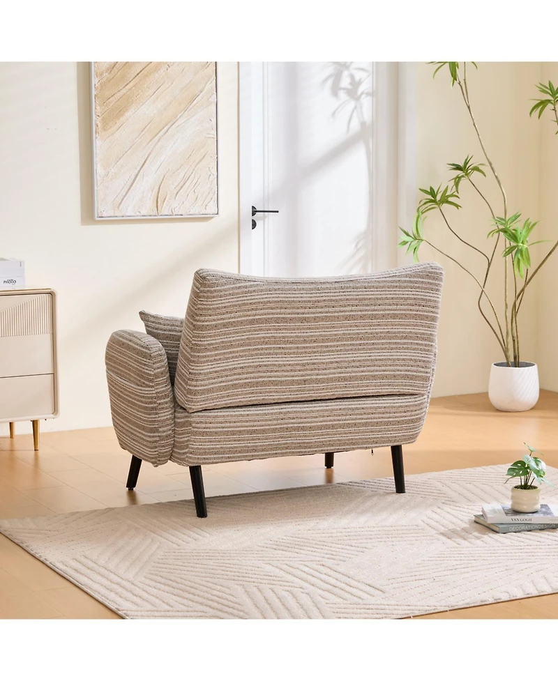Streamdale Furniture Modern two-seater sofa with armrests, pillows, and storage pockets.