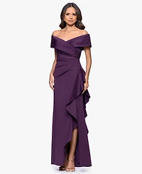 Xscape Petite Off-The-Shoulder Ruffle Detail Gown