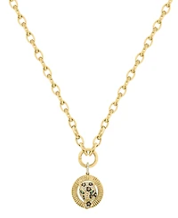 Effy Collection White & Brown Diamond and Emerald Accent Necklace (1-1/20 ct. t.w.) in 14k Yellow Gold