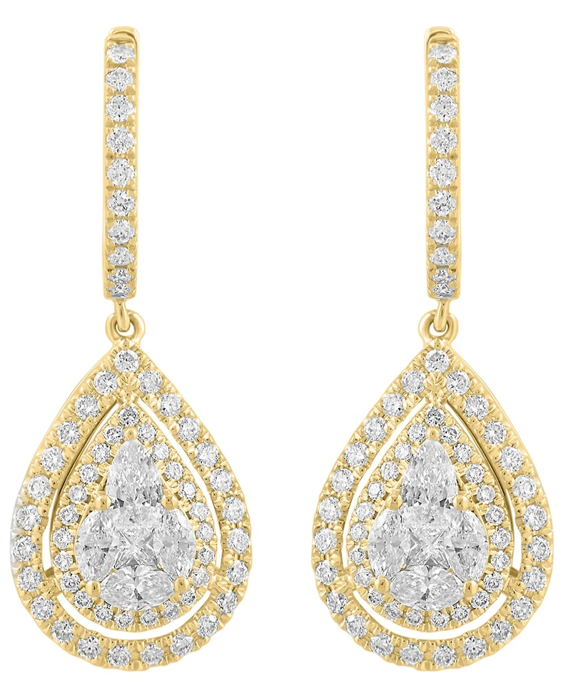 Effy Collection Diamond Drop Earrings (1-1/8 ct. t.w.) in 14k Yellow Gold