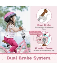 Sugift 12 Inch Kids Bike with Training Wheels and Basket