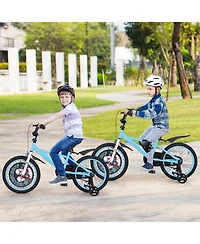Hongge Kids Bike with Dual Brakes Adjustable Seat and Training Wheels for Ages 3 to 8