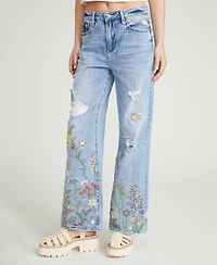 Driftwood Women's Marlena Floral Field Embroidered Jeans