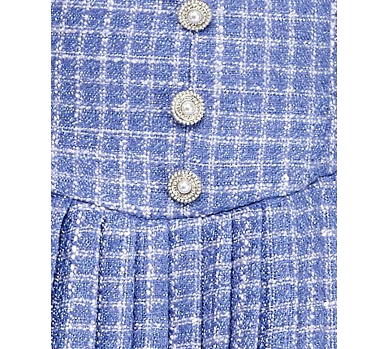 Seni & Cade Juniors' Square Neck Pleated Dress