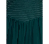 Seni & Cade Juniors' V-Neck Shirred Midi Dress
