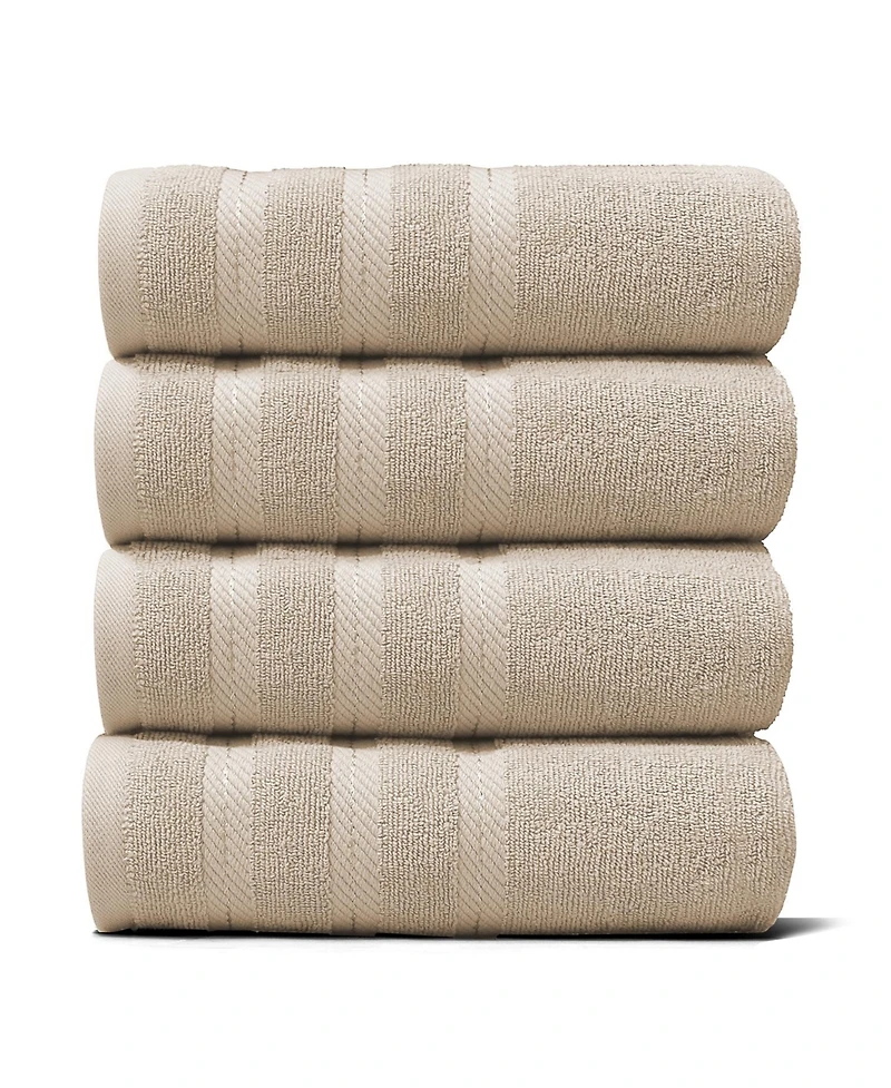 Hearth & Harbor Luxury Soft Absorbent 100% Ring Spun Cotton Hand Towels for Bathroom, Shower, Spa - 4 Piece Towel Set