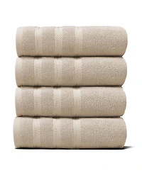 Hearth & Harbor Luxury Soft Absorbent 100% Ring Spun Cotton Hand Towels for Bathroom, Shower, Spa - 4 Piece Towel Set