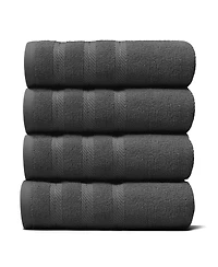 Hearth & Harbor Luxury Soft Absorbent 100% Ring Spun Cotton Hand Towels for Bathroom, Shower, Spa - 4 Piece Towel Set