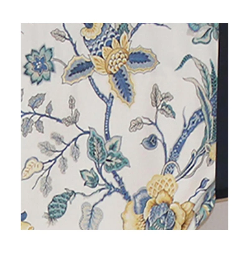 Rlf Home Gianna Suspender Valance White. 3" Rod Pocket, contrast ribbon Tie. 50"W x 17"L