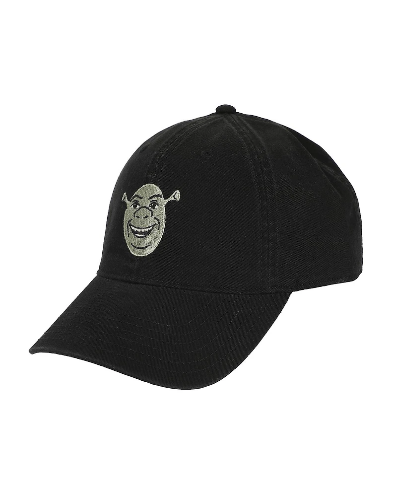 Shrek Men's Embroidered Character Face Black Unstructured Baseball Cap