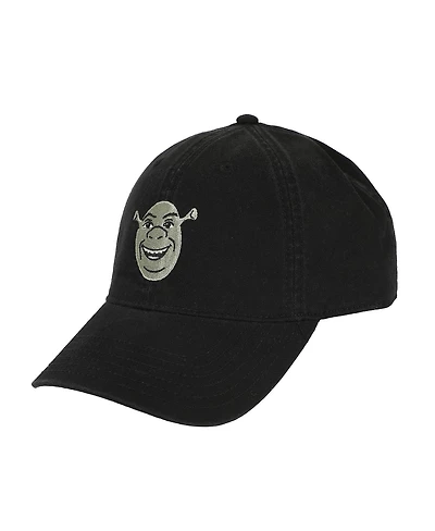 Shrek Men's Embroidered Character Face Black Unstructured Baseball Cap