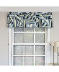 Rlf Home 100% Cotton High Quality Bypass Tailored Window Valance with 1.5" Rod Pocket 50" W X 12" L Multi