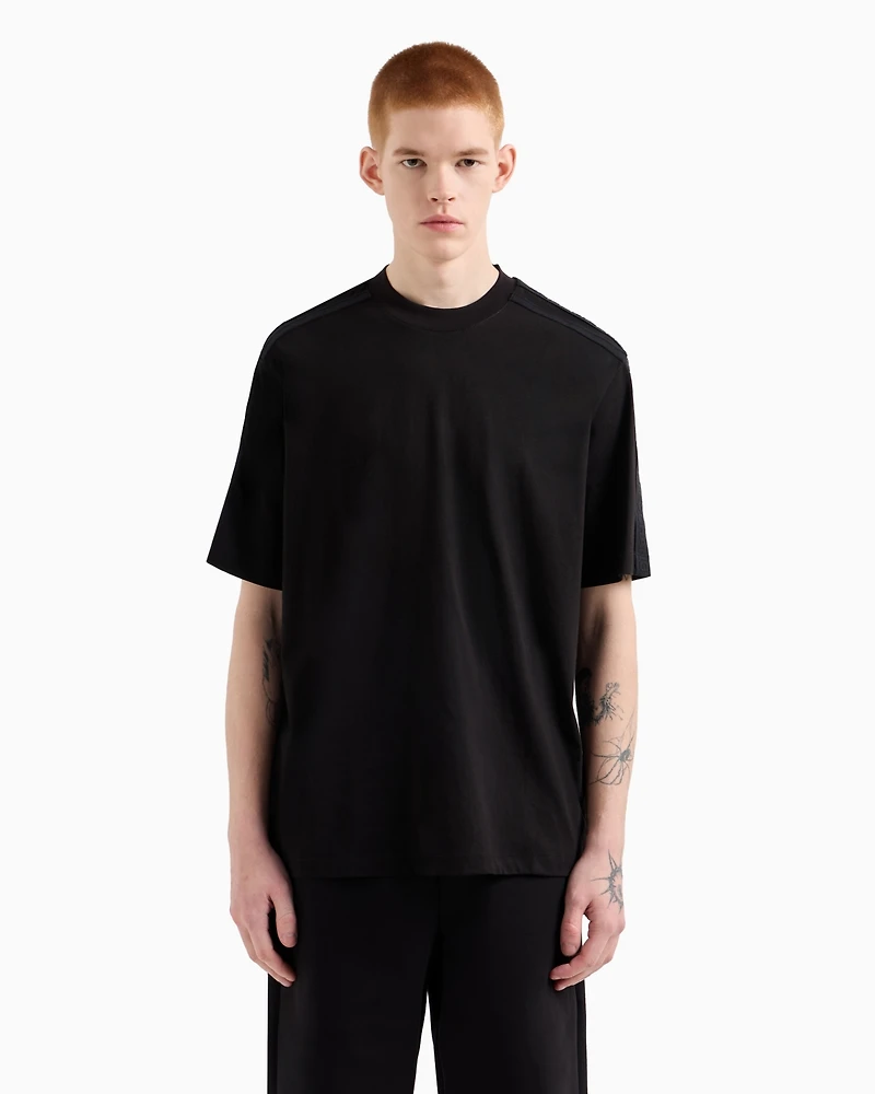 A|X Armani Exchange Men's Regular-Fit Logo Tape T-Shirt