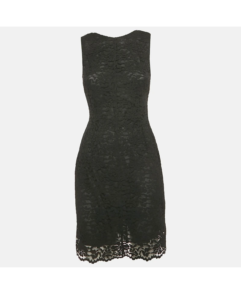 Pre-Owned Dolce & Gabbana Women's Black Lace Sleeveless Mini Dress