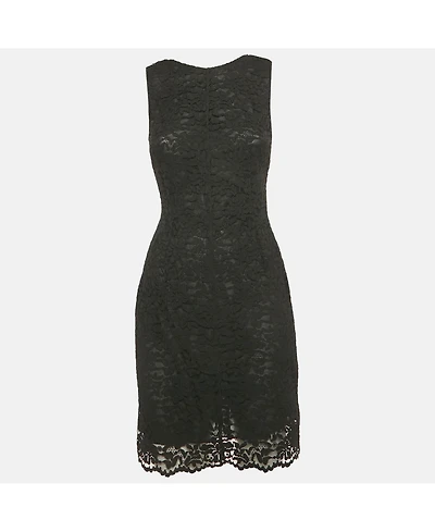 Pre-Owned Dolce & Gabbana Women's Black Lace Sleeveless Mini Dress