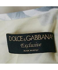 Pre-Owned Dolce & Gabbana Women's White Floral Print Cotton Midi Dress