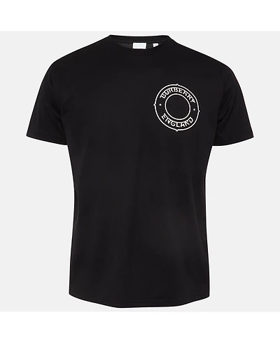 Pre-Owned Burberry Men's Black Printed Cotton Knit Crew Neck Tshirt