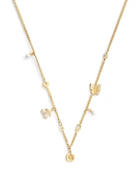 Coach Faux Stone Pave Icons Bib Necklace