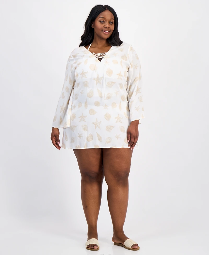 Raviya Plus Printed Tunic Cover-Up Swim Dress