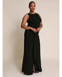 Six Stories Women's Drape Gathered Sleeveless Stretch Dress