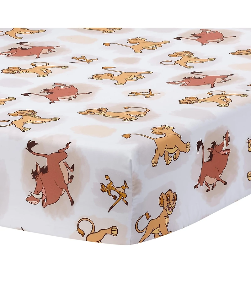 Lambs & Ivy Disney Baby Lion King Safari Fitted Crib Sheet - White