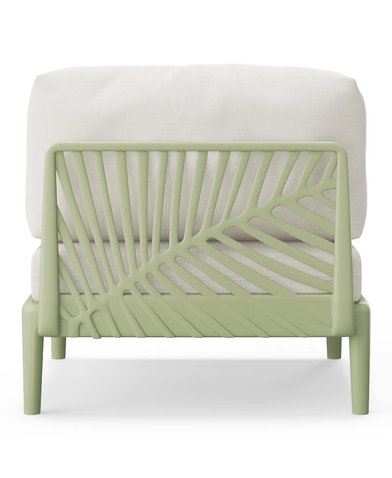 WestinTrends Modern Outdoor Polypropylene Resin Deep Seating Armless Sectional