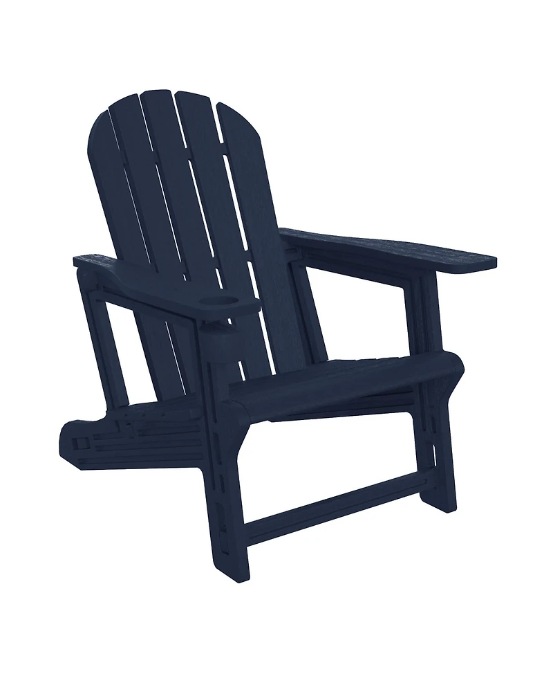 No-Tools Outdoor Hdpe Patio Adirondack Chair with Ottoman