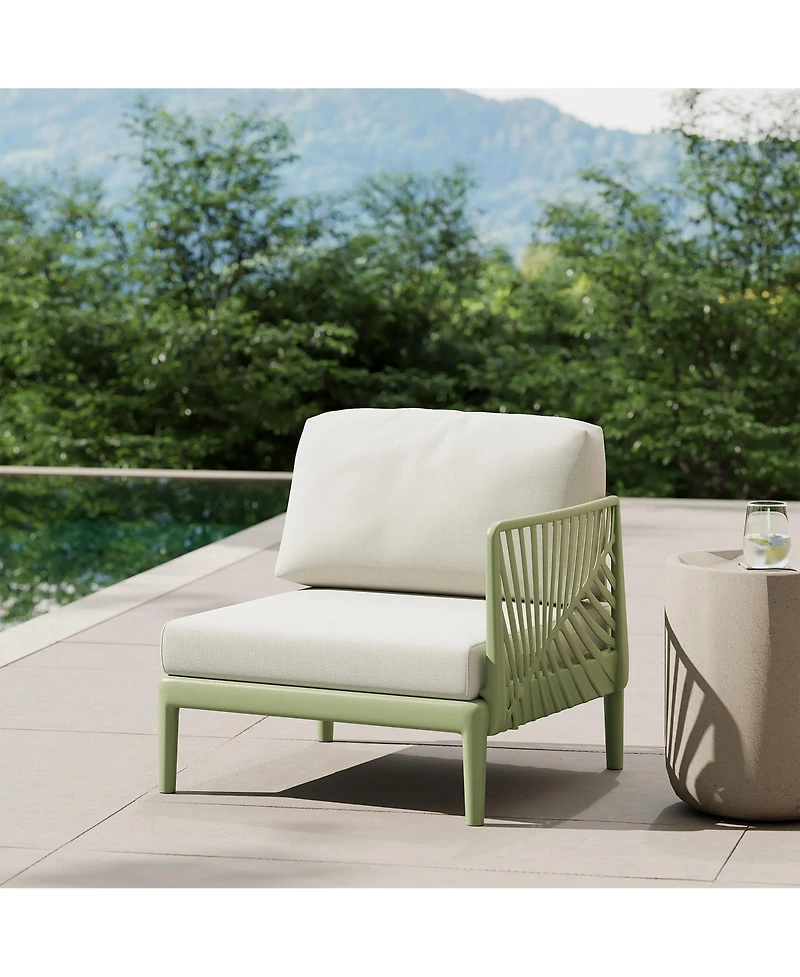 Modern Outdoor Polypropylene Resin Right Arm Facing Deep Seating Sectional Chair