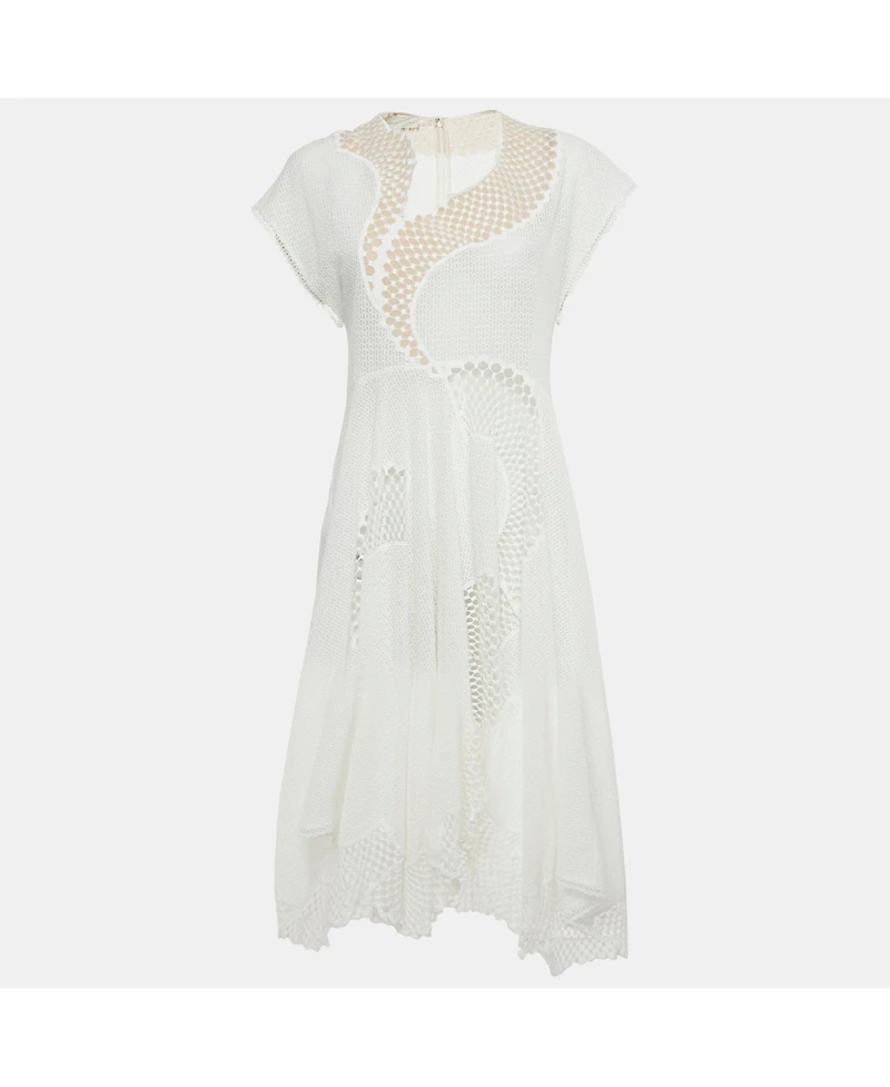 Pre-Owned Stella Mccartney Women's White Lace Asymmetric Dress