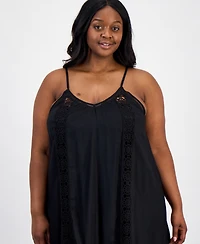 Raviya Plus Eyelet-Lace Spaghetti Swim Dress