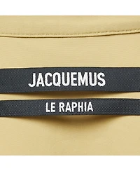 Pre-Owned Jacquemus Women's Green Cotton Blend Draped Le Raphia Shirt Dress