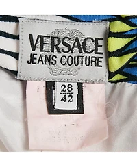 Pre-Owned Versace Women's Jeans Couture Multicolor Jersey Halter Neck Mini Dress