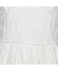 Pre-Owned Dolce & Gabbana Women's White Floral Embroidered Midi Dress