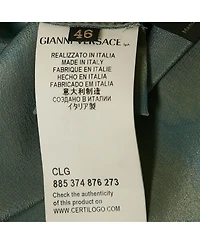 Pre-Owned Versace Women's Blue Abstract Print Silk Lace-Up Mini Dress