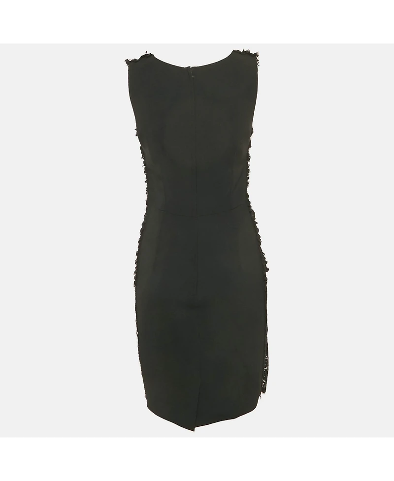 Pre-Owned Dolce & Gabbana Women's Black Lace Draped Sleeveless Short Dress