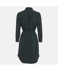 Pre-Owned Burberry Women's Navy Blue Cotton Belted Mini Dress