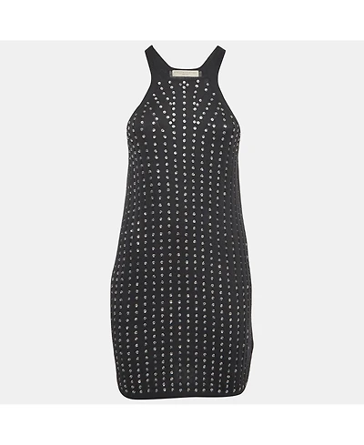 Pre-Owned Stella Mccartney Women's Black Embellished Cotton Knit Mini Tank Dress