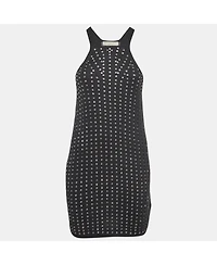 Pre-Owned Stella Mccartney Women's Black Embellished Cotton Knit Mini Tank Dress