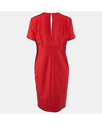 Pre-Owned Versace Women's Red Silk Blend V-Neck Short Dress