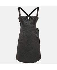 Pre-Owned Dolce & Gabbana Women's Black Jacquard Bustier Sleeveless Mini Dress