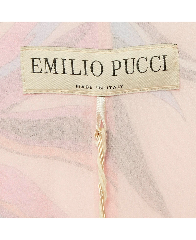 Pre-Owned Emilio Pucci Women's Pink Birds Of Paradise Print Silk Kaftan Short Dress