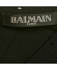 Pre-Owned Balmain Women's Black Knit Lace-Up Long Sleeve Mini Dress