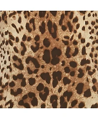 Pre-Owned Dolce & Gabbana Women's Brown Animal Print Lace Detail Top & Skirt Set