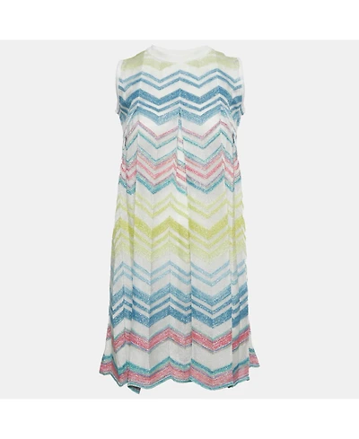Pre-Owned Missoni Women's Multicolor Zig Zag Lurex Knit Sleeveless Dress