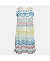 Pre-Owned Missoni Women's Multicolor Zig Zag Lurex Knit Sleeveless Dress