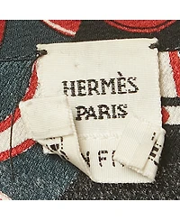 Pre-Owned Hermes Women's Grey Printed Silk Neck Tie Midi Dress