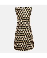 Pre-Owned Versace Women's Jeans Couture Black Printed Cotton Blend Sleeveless Mini Dress