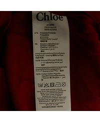 Pre-Owned Chloe Women's Red Crepe Ruffled Lace Overlay