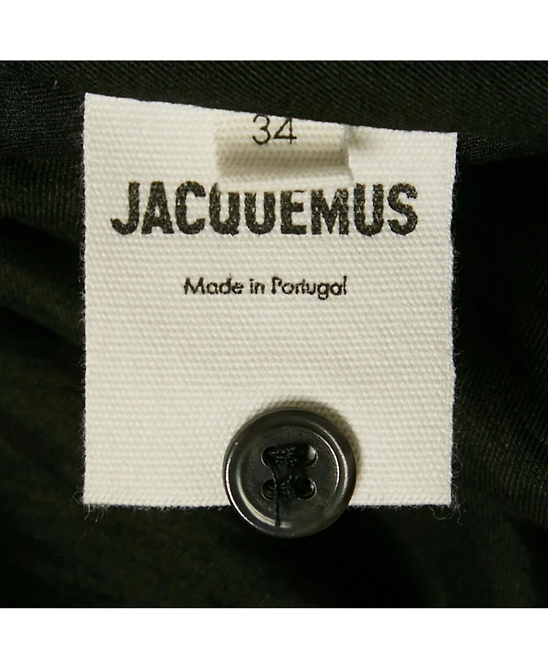 Pre-Owned Jacquemus Women's Black Crepe La Robe Bahia Draped Mini Dress