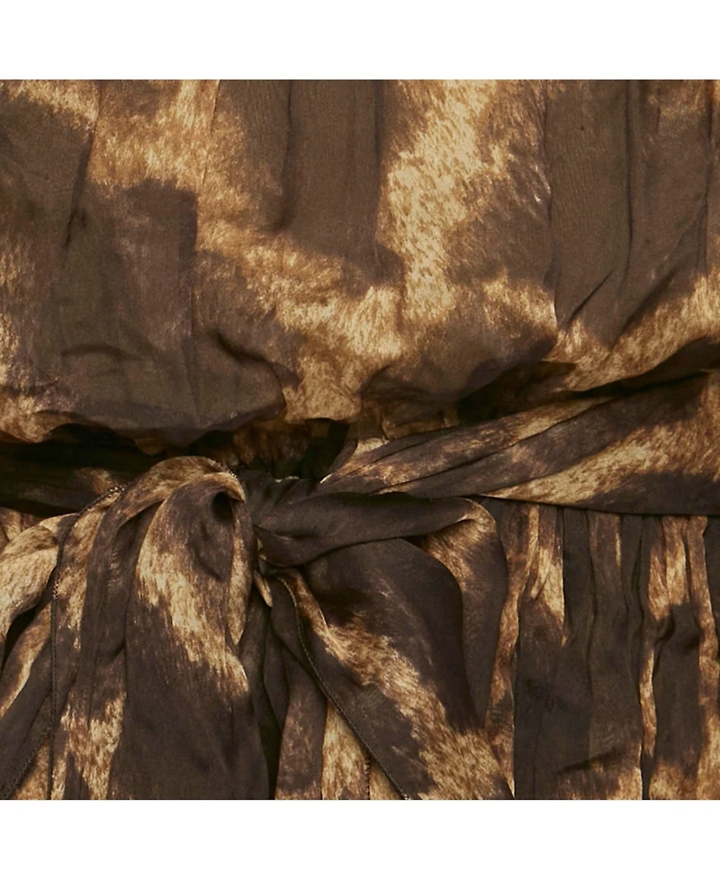 Pre-Owned Dolce & Gabbana Women's Brown Leopard Print Silk Mini Dress